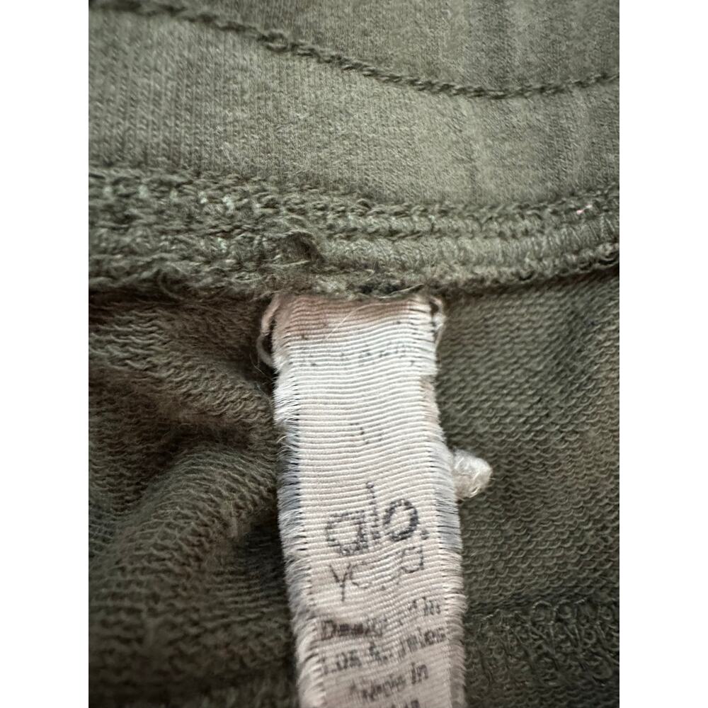 Alo Yoga Urban Moto Joggers Olive Green Ribbed Knee Zip Pockets Athleisure - Picture 3 of 8
